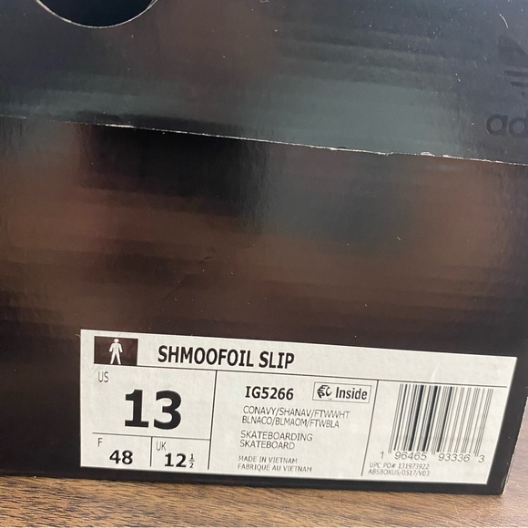 Adidas Shmoofoil Navy Slip On Shoes Suede Skateboarding Ghost Men’s Size - Picture 8 of 9